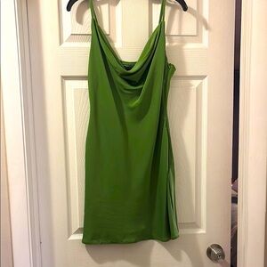 Green Draped Slip Dress